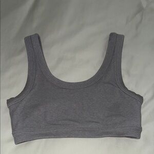 ALO Yoga Charcoal Ribbed Sports Bra